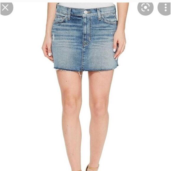Hudson Jeans Dresses & Skirts - Hudson Women Frayed Hem Mini Denim Skirt Five Pocket Style Size 24